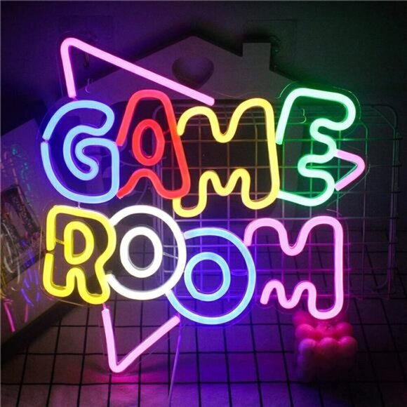 Gamer Neon LED Game Room Sign 13.2"x14" Colorful LED Lights Kids Arcade FUN New - Picture 5 of 7